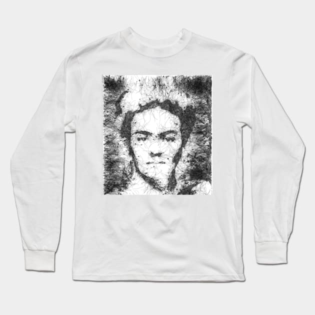 Frida sketched algorithm Long Sleeve T-Shirt by chillstudio